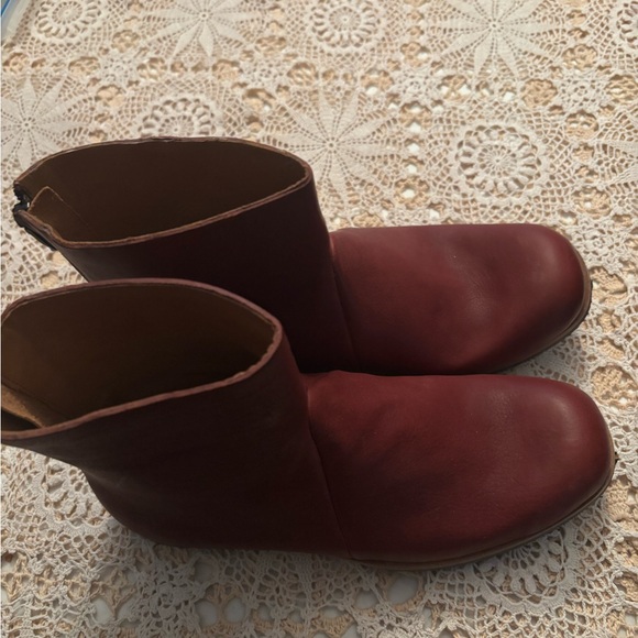 CYDWOQ Ladies Red Leather Hand Crafted Ankle Boots EU39.5 US9.5 - Picture 2 of 8